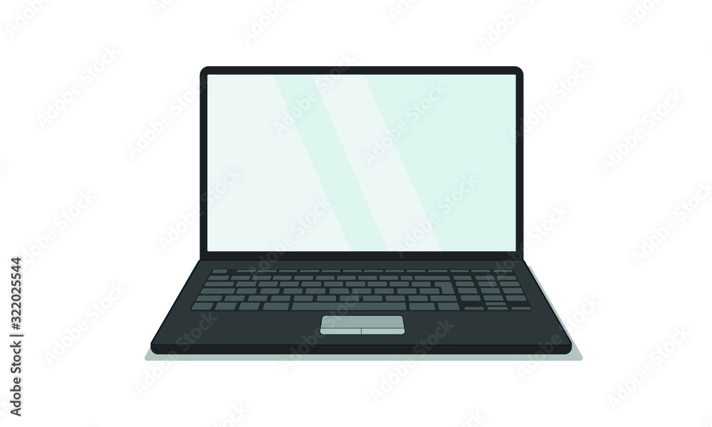 black laptop with rounded buttons on a white background black laptop with rounded buttons on a white background