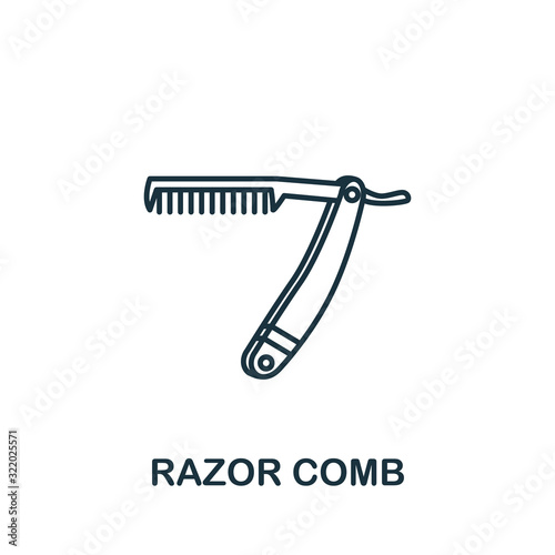 Razor Comb icon from barber shop collection. Simple line element Razor Comb symbol for templates, web design and infographics