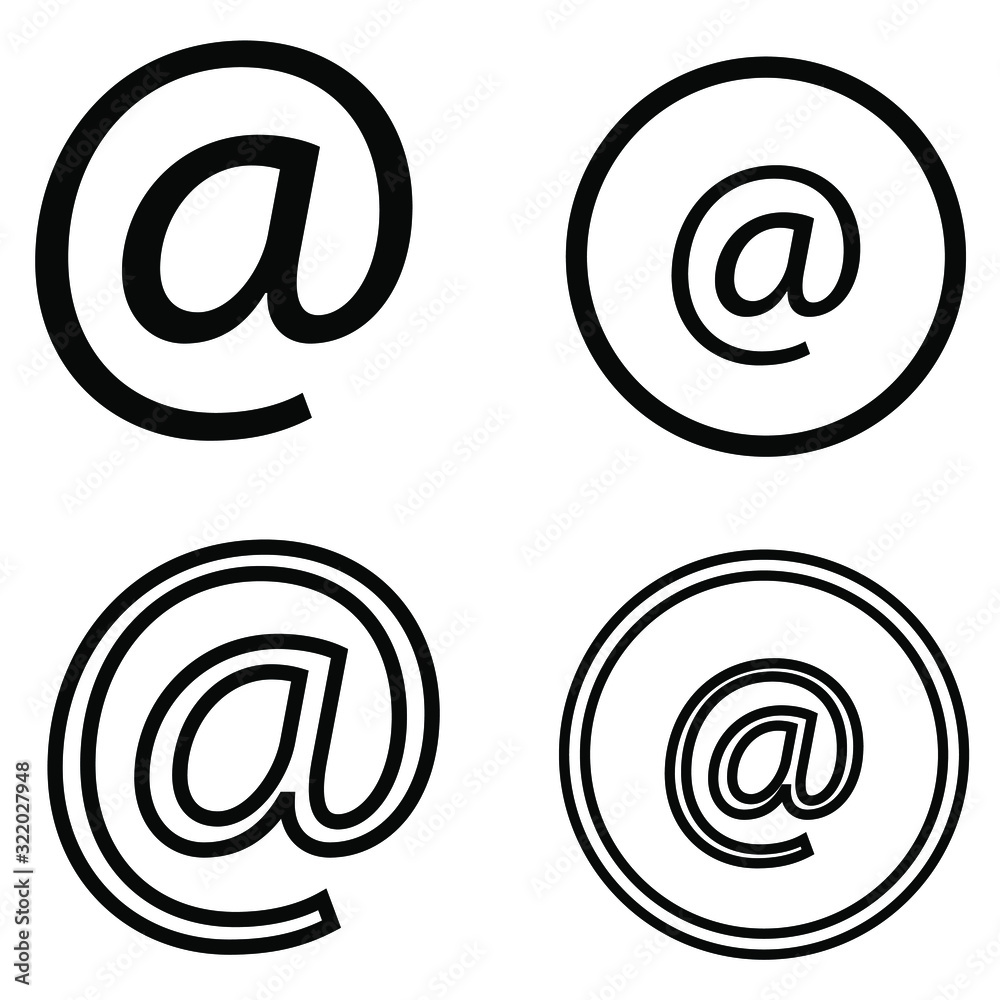 	 Email web black icon on a white background. Vector symbol