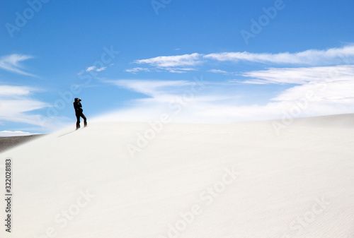 White dune at the lava field of the volcano Caraci Pampa at the Puna de Atacama, Argentina