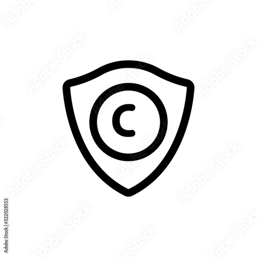 intellectual property icon vector. Thin line sign. Isolated contour symbol illustration