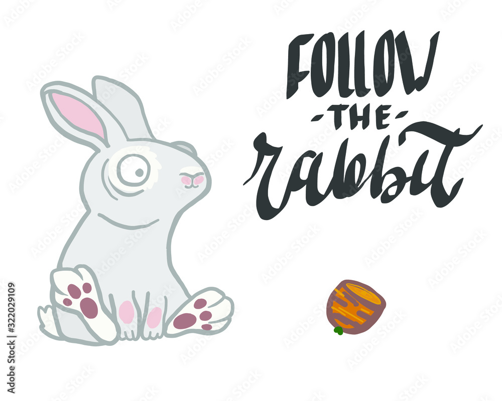 vector illustration of a hare rabbit on holiday . A cute animal cartoon character logo on a postcard, funny character for the children. Follow the rabbit on Easter. vector illustration of a hare rabbit on holiday . A cute animal cartoon character logo on a postcard, funny character for the children. Follow the rabbit on Easter.