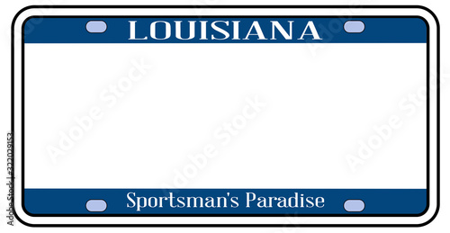 Blank Louisiana State License Plate