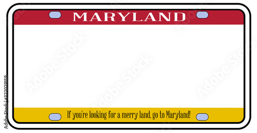 Blank Maryland License Plate
