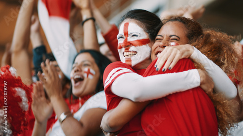 English spectators celebrating their team's victory