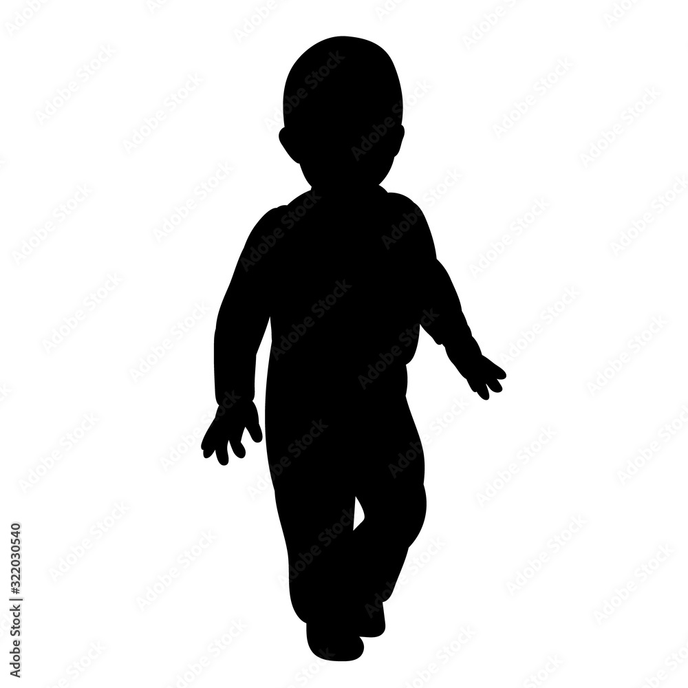 silhouette of a newborn baby white background vector