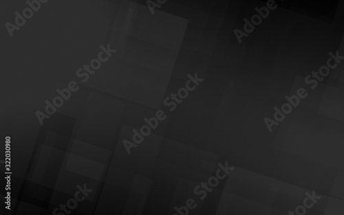 Black and gray polygon square pattern gradient abstract background. 3d render illustration for business presentation template. © MOMOSTOCK