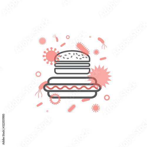 Food microbes line icons. Vector signs for web graphics