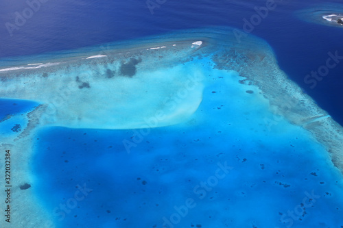 Aerial view of tropical coral reef