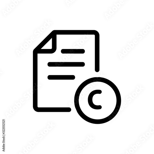 intellectual property icon vector. Thin line sign. Isolated contour symbol illustration