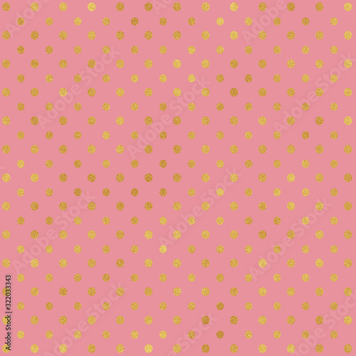 pink polka dots background, gold geometric background