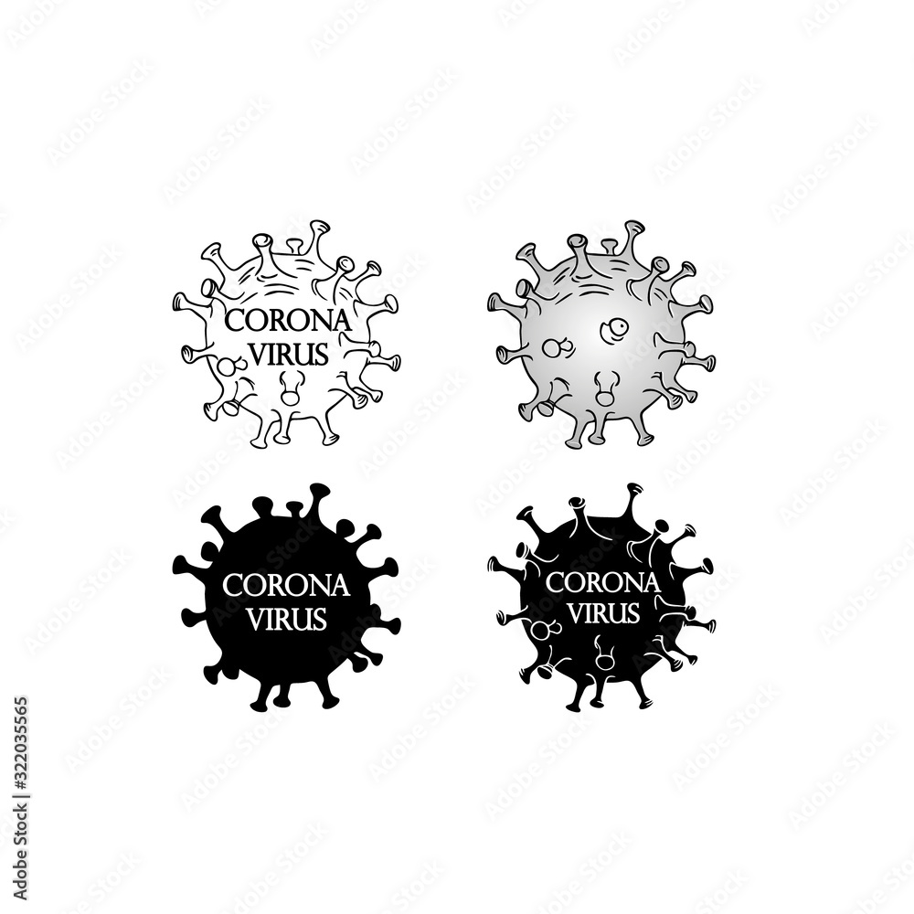 Black Coronavirus molecule icon. Vector illustration eps10