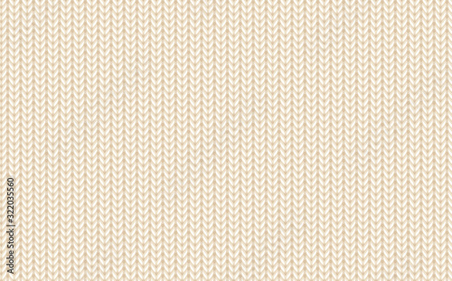 Vector seamless pattern. Knitted fabric texture. Realistic knit texture. Beige knitted pattern. Endless knit texture for background. Pattern of knitted jersey. Design seamless background