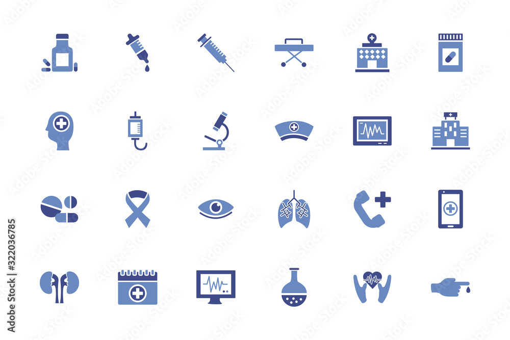 bundle of medical set icons