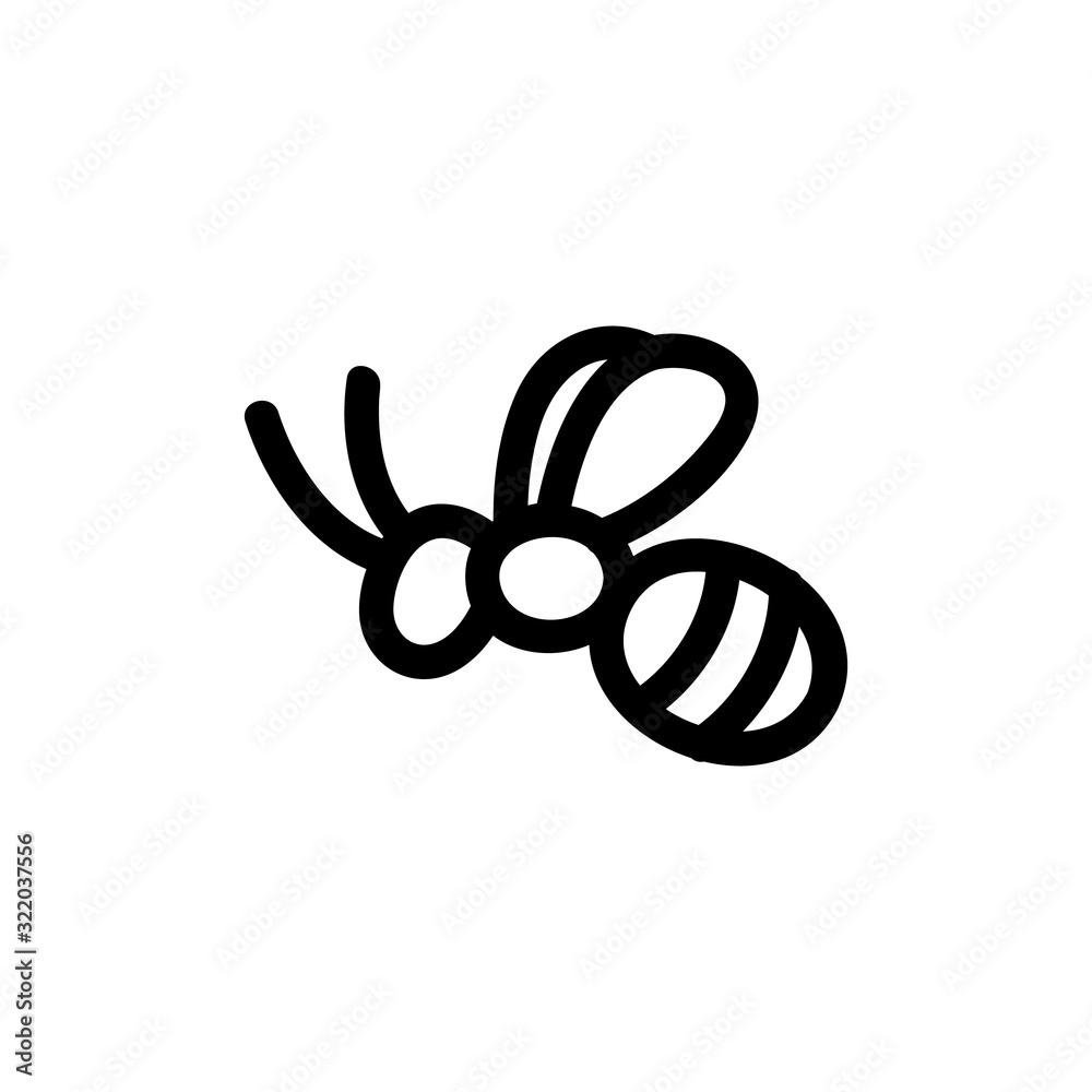 Honey bee icon vector. Thin line sign. Isolated contour symbol illustration Honey bee icon vector. Thin line sign. Isolated contour symbol illustration
