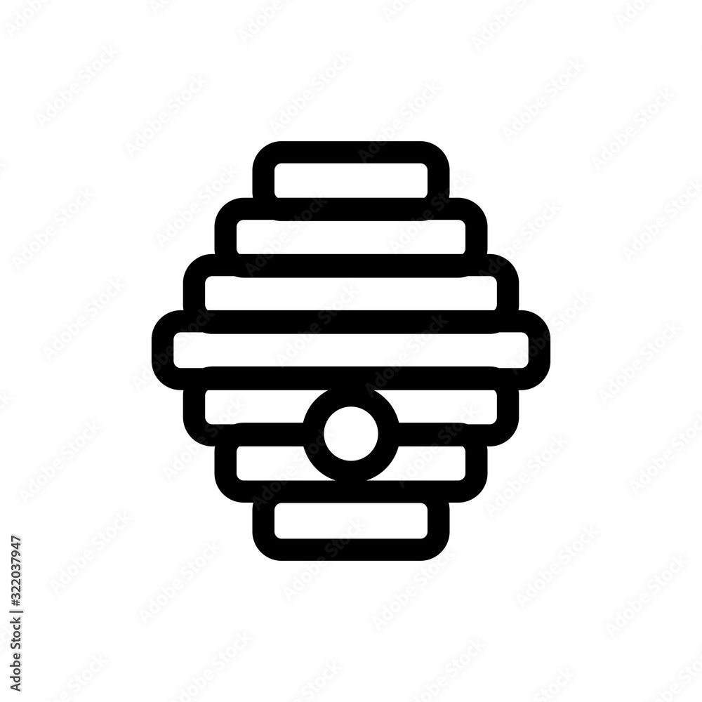 Honey hive icon vector. Thin line sign. Isolated contour symbol illustration Honey hive icon vector. Thin line sign. Isolated contour symbol illustration
