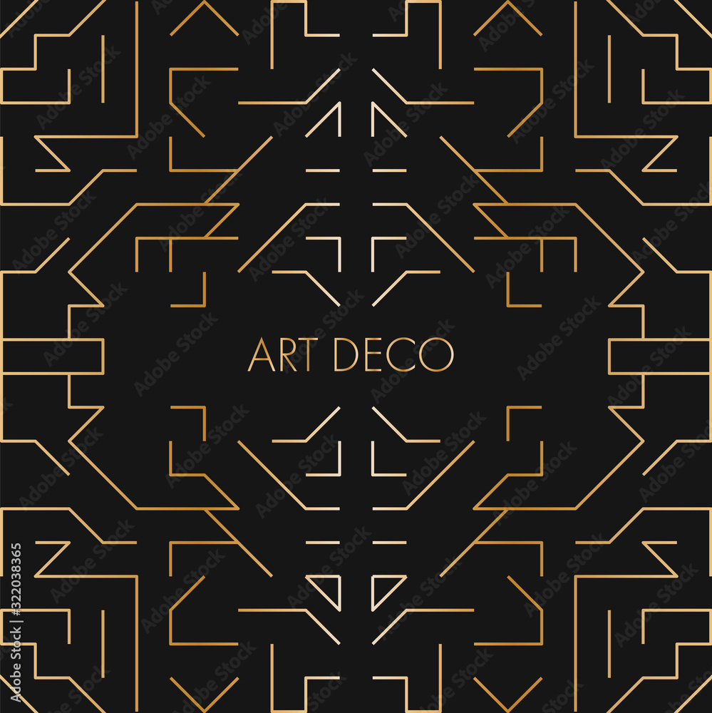 Art Deco style luxury golden pattern background. Modern abstract geometric linear design template. Art Deco style luxury golden pattern background. Modern abstract geometric linear design template.