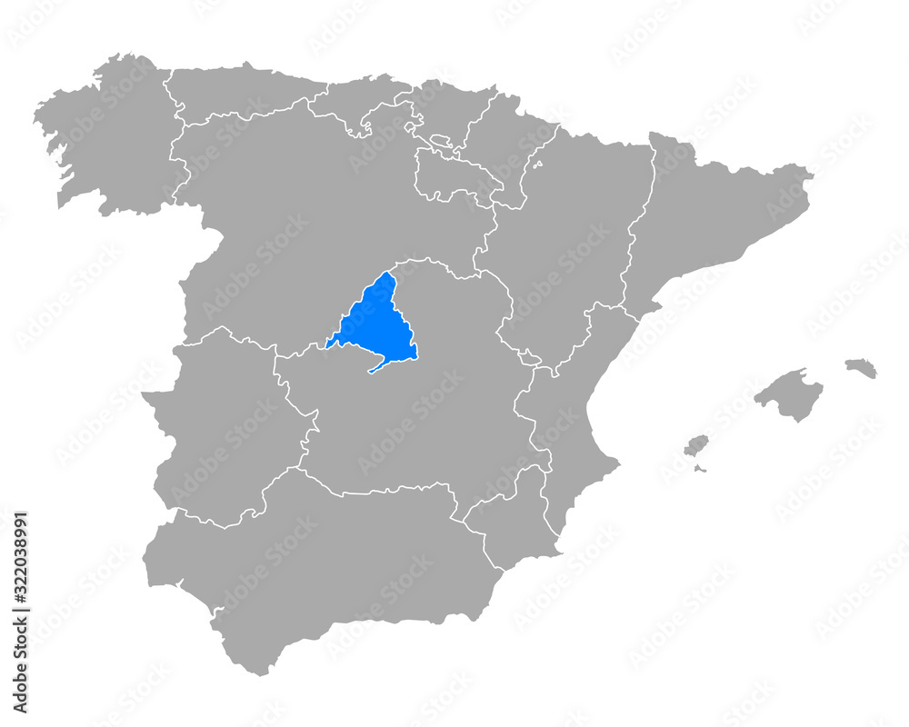 Karte von Madrid in Spanien