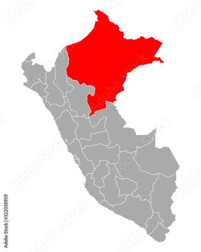 Karte von Loreto in Peru
