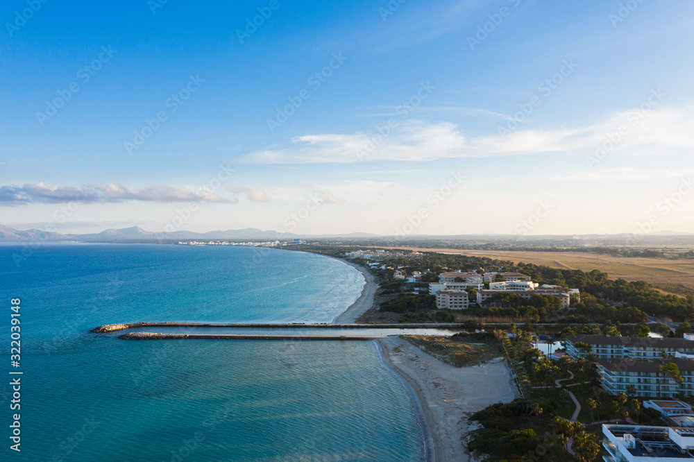 Aerial view of the Alcudia beach