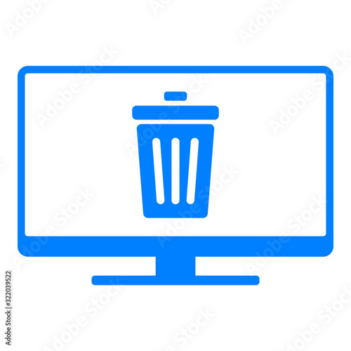 Abfalleimer und Monitor