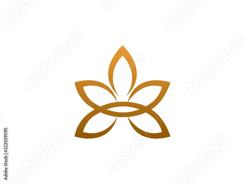 beautiful lotus leaf logo template design, icon, symbol