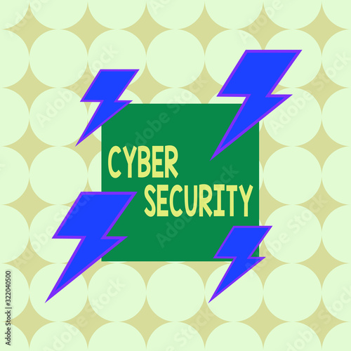 Conceptual hand writing showing Cyber Security. Concept meaning protection of internetconnected systems from cyberattacks Asymmetrical format pattern object outline multicolor design photo