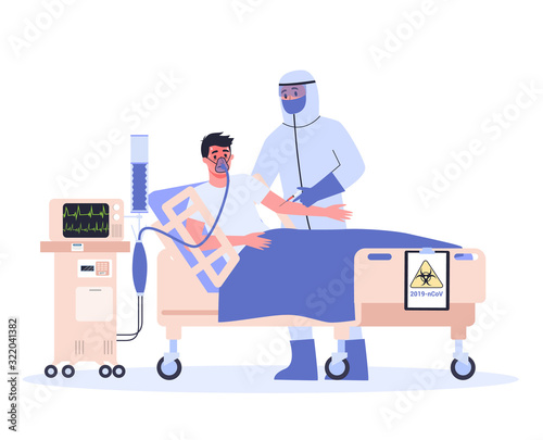 2019-nCoV symptoms and treatmen. Coronovirus alert. Doctor