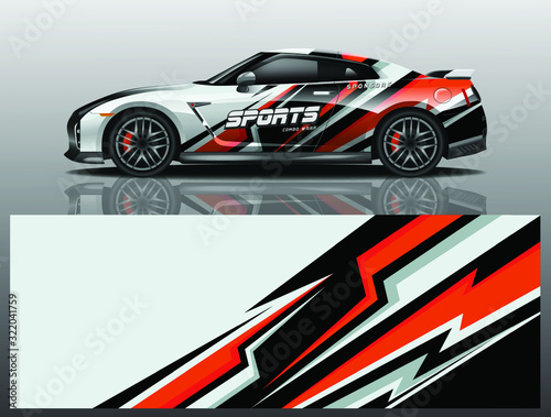 Sports car wrapping decal design