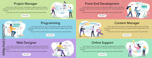 Modern web business service advert banner or website header.