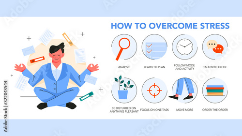 How to overcome stress guide. Depression reduce instruction tips.