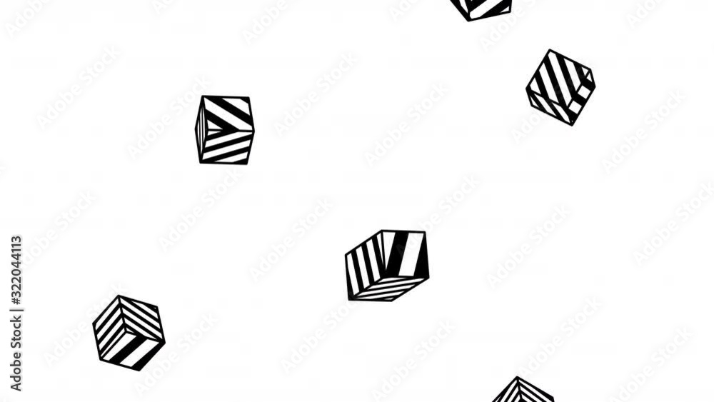 Abstract background with striped cubes, geometric design, seamless looped 4k animation Abstract background with striped cubes, geometric design, seamless looped 4k animation