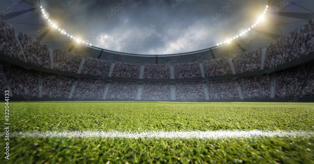 Stadium, an imaginery stadium is modelled and rendered. - obrazy, fototapety, plakaty 