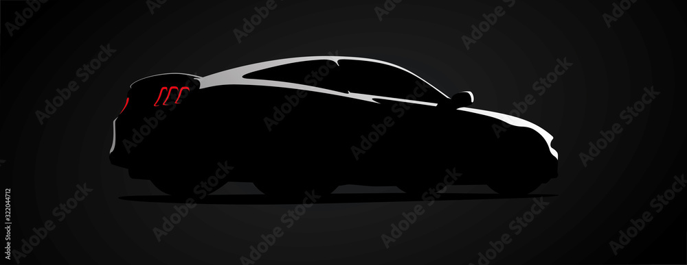 Muscle car silhouette.