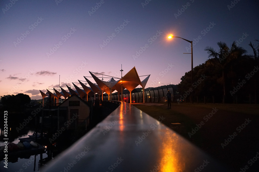 Beautiful Sunset Around Whangarei Port New Zealand