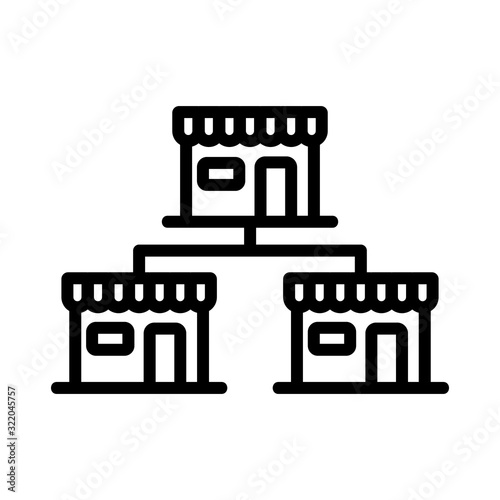 franchise business icon vector. Thin line sign. Isolated contour symbol illustration
