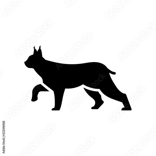 Lynx flat icon, wild cat, animal vector illustration