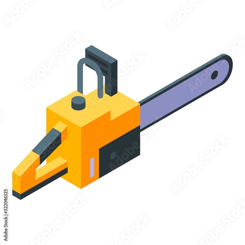 Chainsaw equipment icon. Isometric of chainsaw equipment vector icon for web design isolated on white background