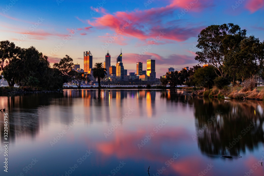 Cotton Candy Clouds, Pink Sky Sunset Reflections at Perth Cotton Candy Clouds, Pink Sky Sunset Reflections at Perth