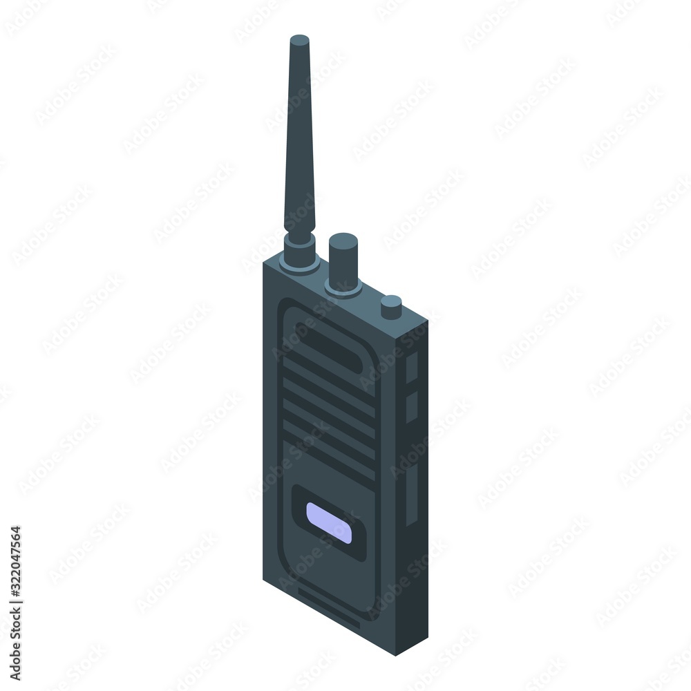 Walkie talkie icon. Isometric of walkie talkie vector icon for web design isolated on white background Walkie talkie icon. Isometric of walkie talkie vector icon for web design isolated on white background