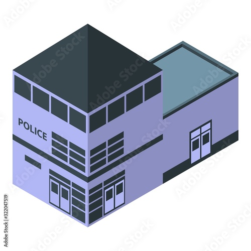 Security police station icon. Isometric of security police station vector icon for web design isolated on white background