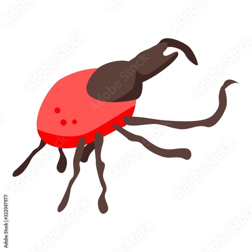 Red parasite icon. Isometric of red parasite vector icon for web design isolated on white background