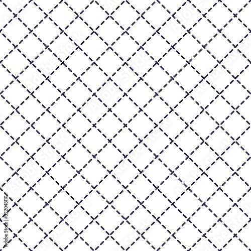 Geometric vector seamless pattern with crossed lines, abstract background. Simple minimalistic black and white design. Single color, black and white. 