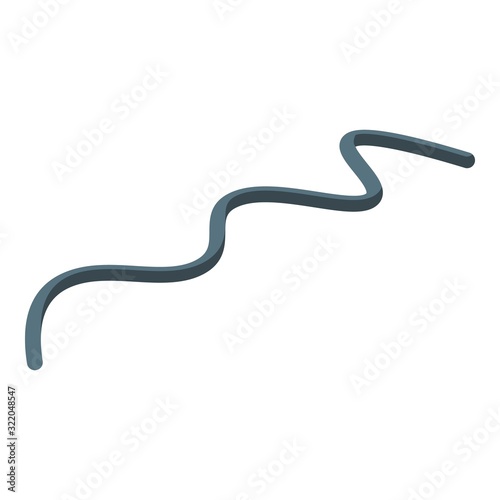Black parasite worm icon. Isometric of black parasite worm vector icon for web design isolated on white background