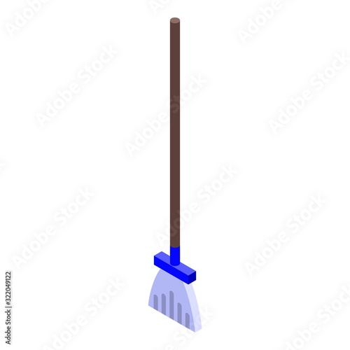 Broom mop icon. Isometric of broom mop vector icon for web design isolated on white background
