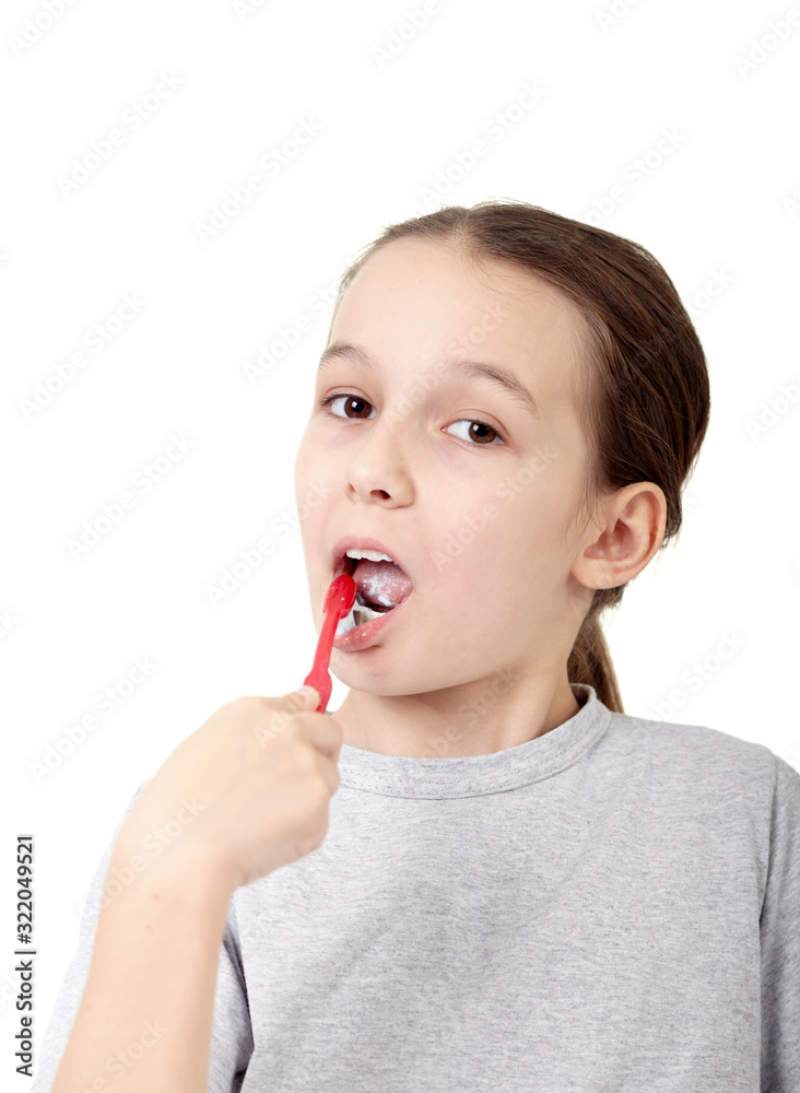 little girl brushing teeth hygiene health care little girl brushing teeth hygiene health care