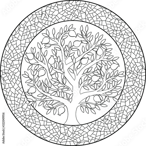 Pomegranate tree mandala