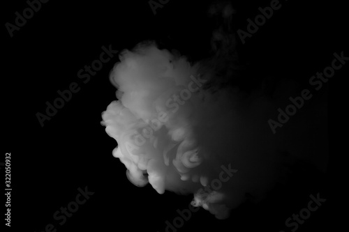 cloud of smoke on a black background