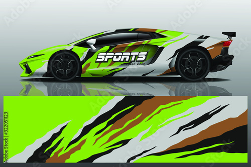 Sports car wrapping decal design