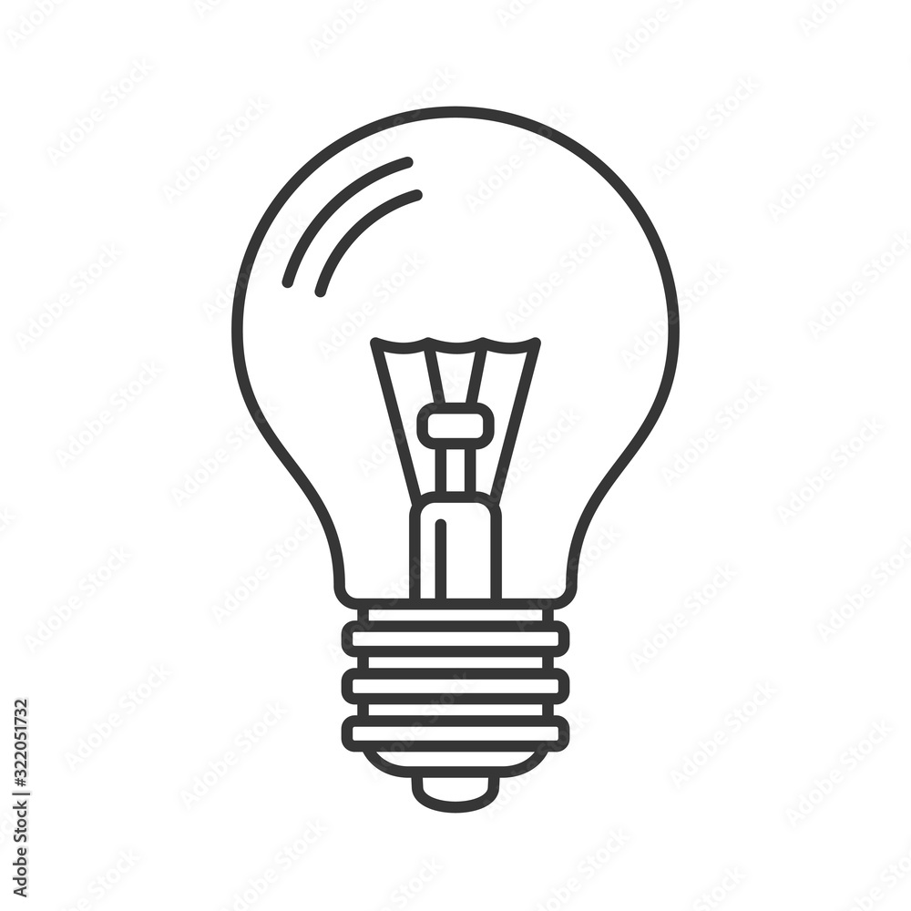 Electric Light Bulb Icon. Line Style Vector Electric Light Bulb Icon. Line Style Vector